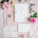 Romantic Blush Wedding Invitation taken at the Ritz Carlton Paris by Emery Ann Design