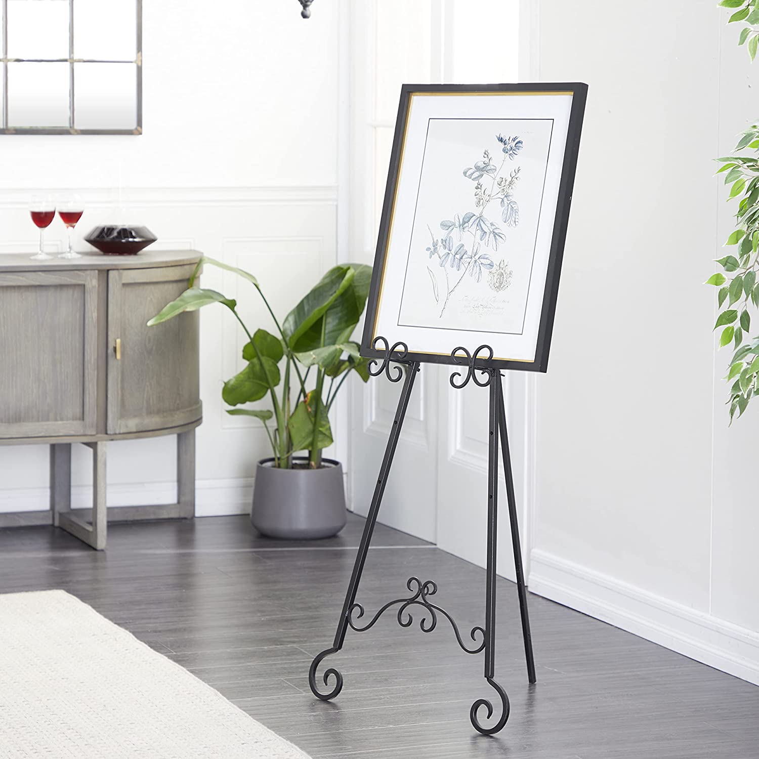 Black easel for welcome sign